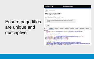 Ensure page titles
are unique and
descriptive
 