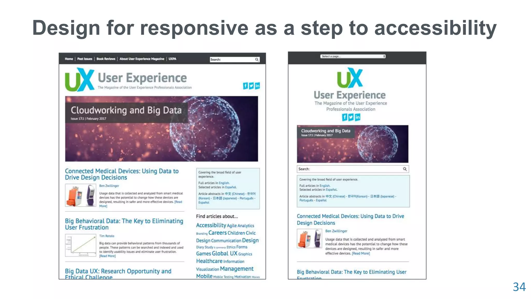34
Design for responsive as a step to accessibility
 