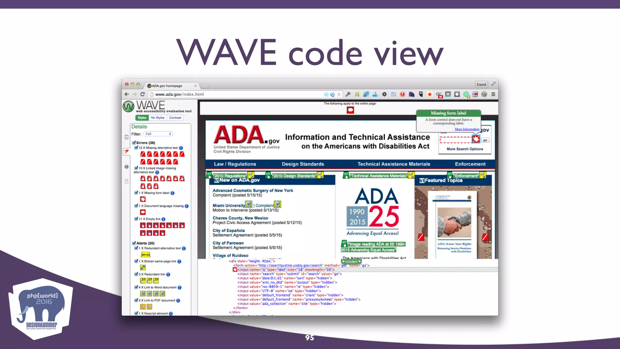 WAVE code view
95
 