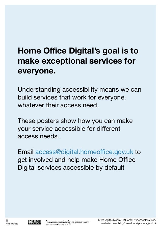 Designing for Accessibility UK Home Office Poster Set