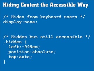 Building An Accessible Site from the Ground Up