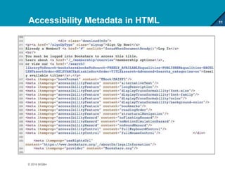 Accessibility Metadata in HTML 11
© 2016 WGBH
 