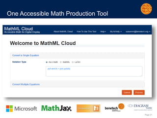 Page 21
One Accessible Math Production Tool
 