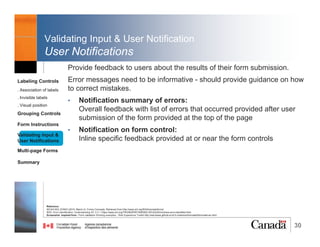 30
Form Instructions
1. Overall Instruction
• “Where relevant, provide such instructions that apply to the entire form
before the <form> element to ensure that it is read aloud by screen
readers before they switch to “Forms Mode”.WCAG WG, EOWG (2015, March 2)
Reference:
WCAG WG, EOWG (2015, March 2). Forms Concepts. Retrieved from http://www.w3.org/WAI/tutorials/forms/
Labeling Controls
. Association of labels
. Invisible labels
. Visual position
Grouping Controls
Form Instructions
Validating Input &
User Notifications
Multi-page Forms
Dialog Boxes
Summary
@RubysDo “Accessible & Usable Web Forms. Your How To Guide!” http://bit.do/webforms
 