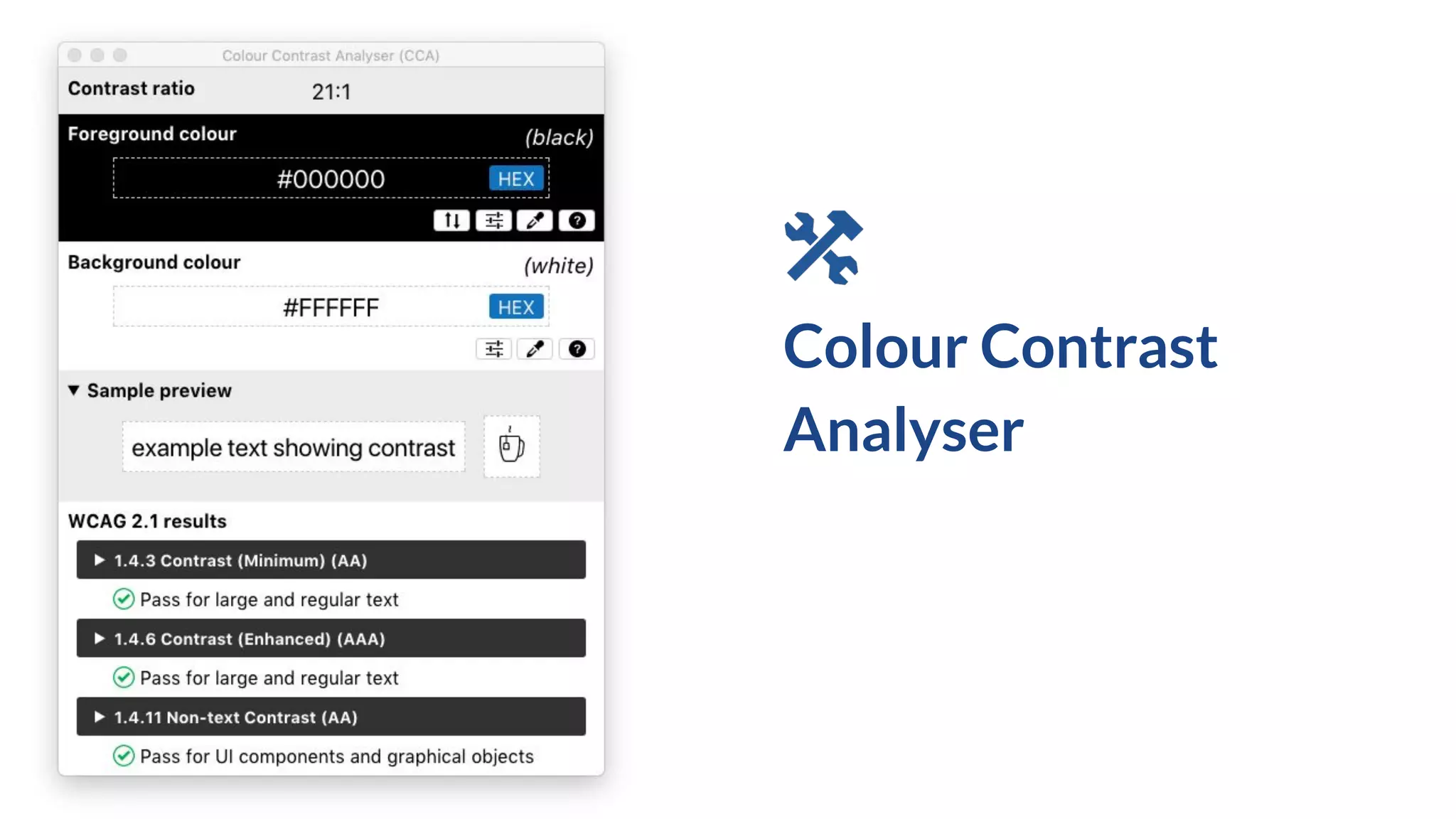 Colour Contrast
Analyser
 