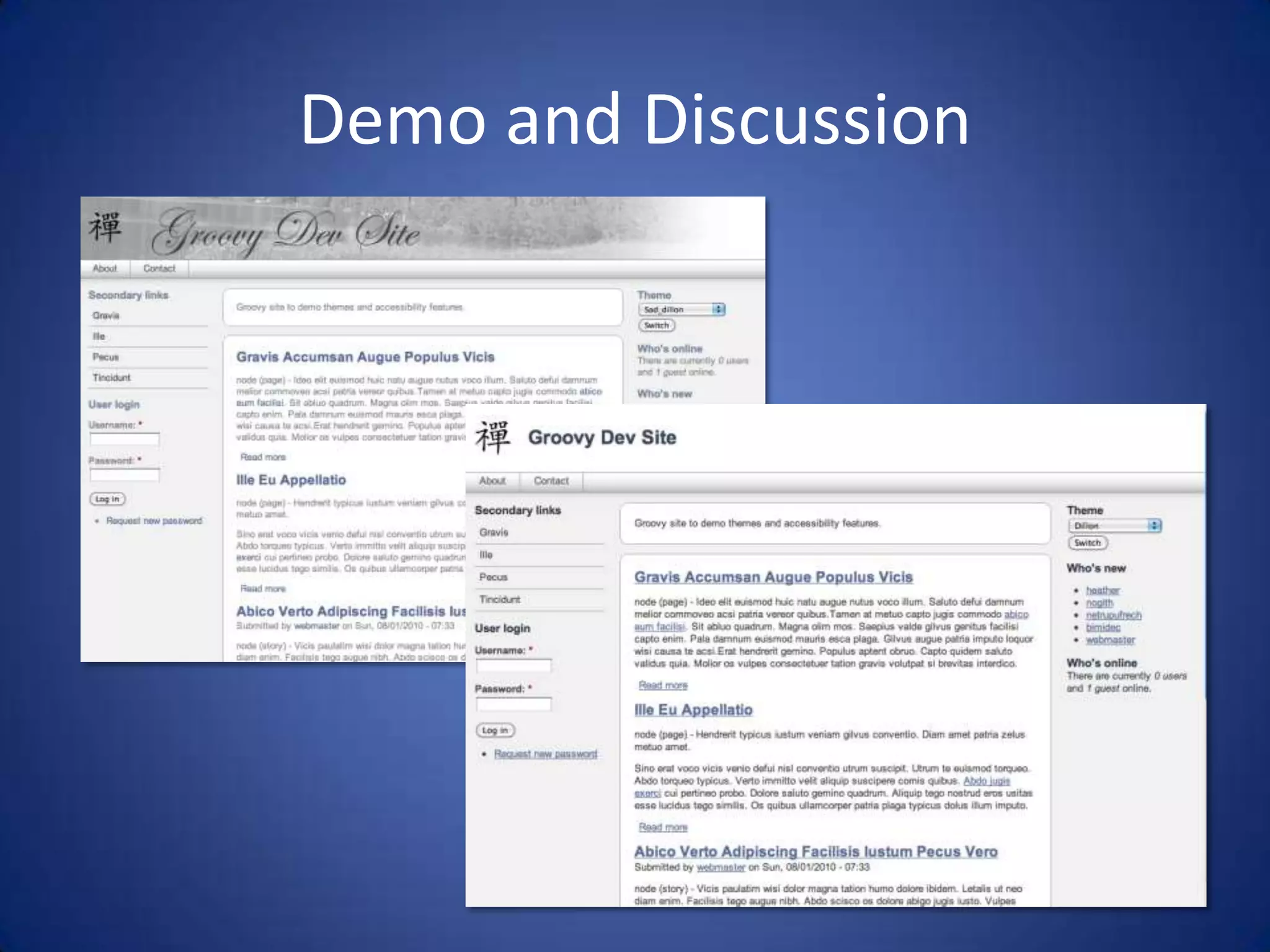 Demo and Discussion