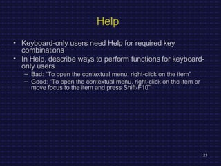 Accessible Java Application User Interface Design Guidelines | PPT