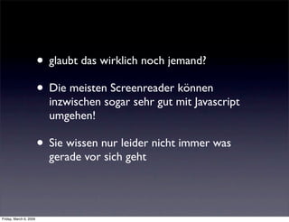 Accessible Javascript mit Frameworks - Best of Accessibility 2008