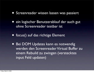 Accessible Javascript mit Frameworks - Best of Accessibility 2008