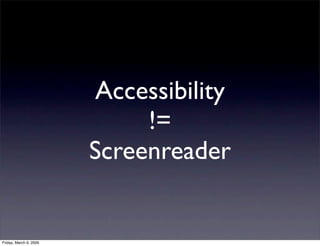 Accessible Javascript mit Frameworks - Best of Accessibility 2008