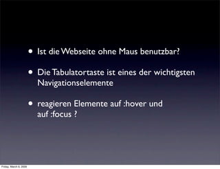 Accessible Javascript mit Frameworks - Best of Accessibility 2008