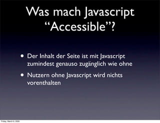 Accessible Javascript mit Frameworks - Best of Accessibility 2008
