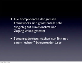 Accessible Javascript mit Frameworks - Best of Accessibility 2008