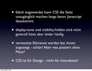 Accessible Javascript mit Frameworks - Best of Accessibility 2008