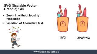 www.visability.com.au
• Change background text & colour
based on user preference
ePub3 Playback
 