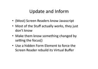 Accessible Javascript - Barcamp Brighton 2