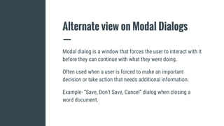 Making modal dialogs accessible | PPT