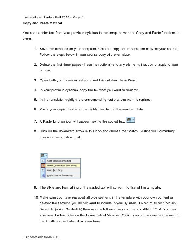 syllabus format template