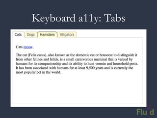 Keyboard a11y: Tabs
 