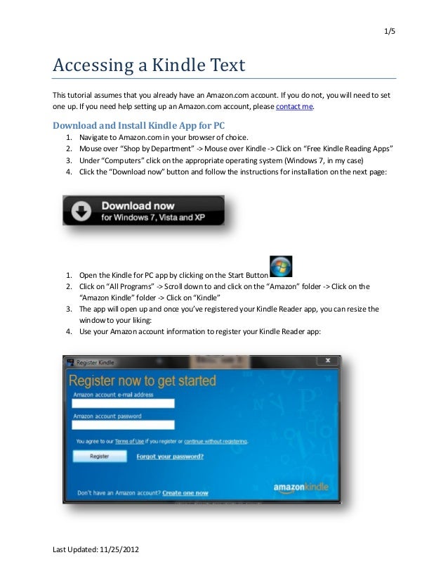 Accessing a kindle text et522