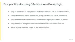 Accessing APIs using OAuth on the federated (WordPress) web