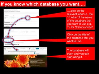 Accessing specialist databases  Slide 6