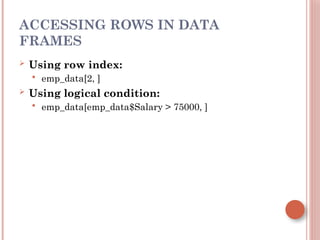 Understanding Data Frames in R Programming | PPTX