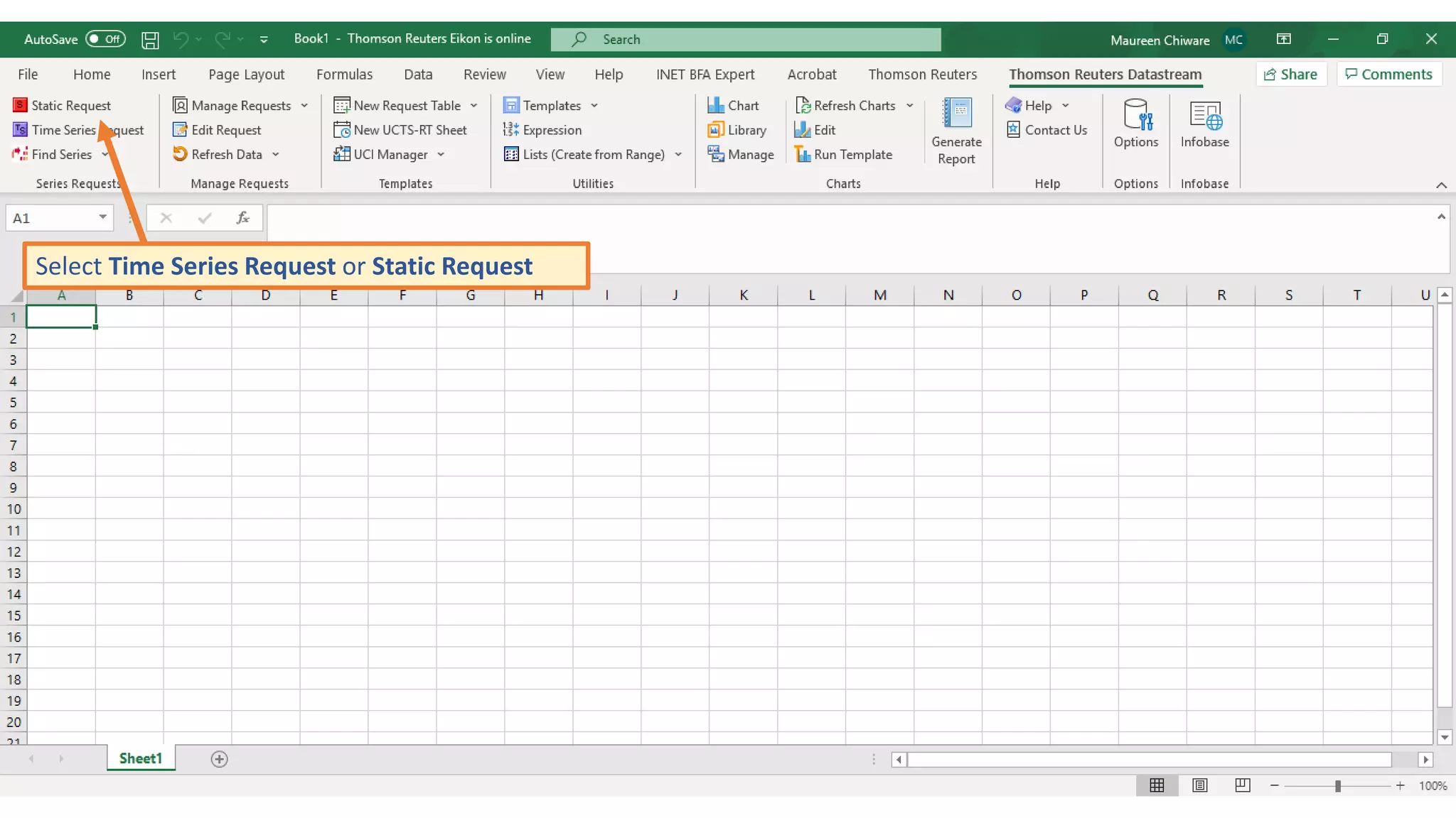 Select Time Series Request or Static Request
 