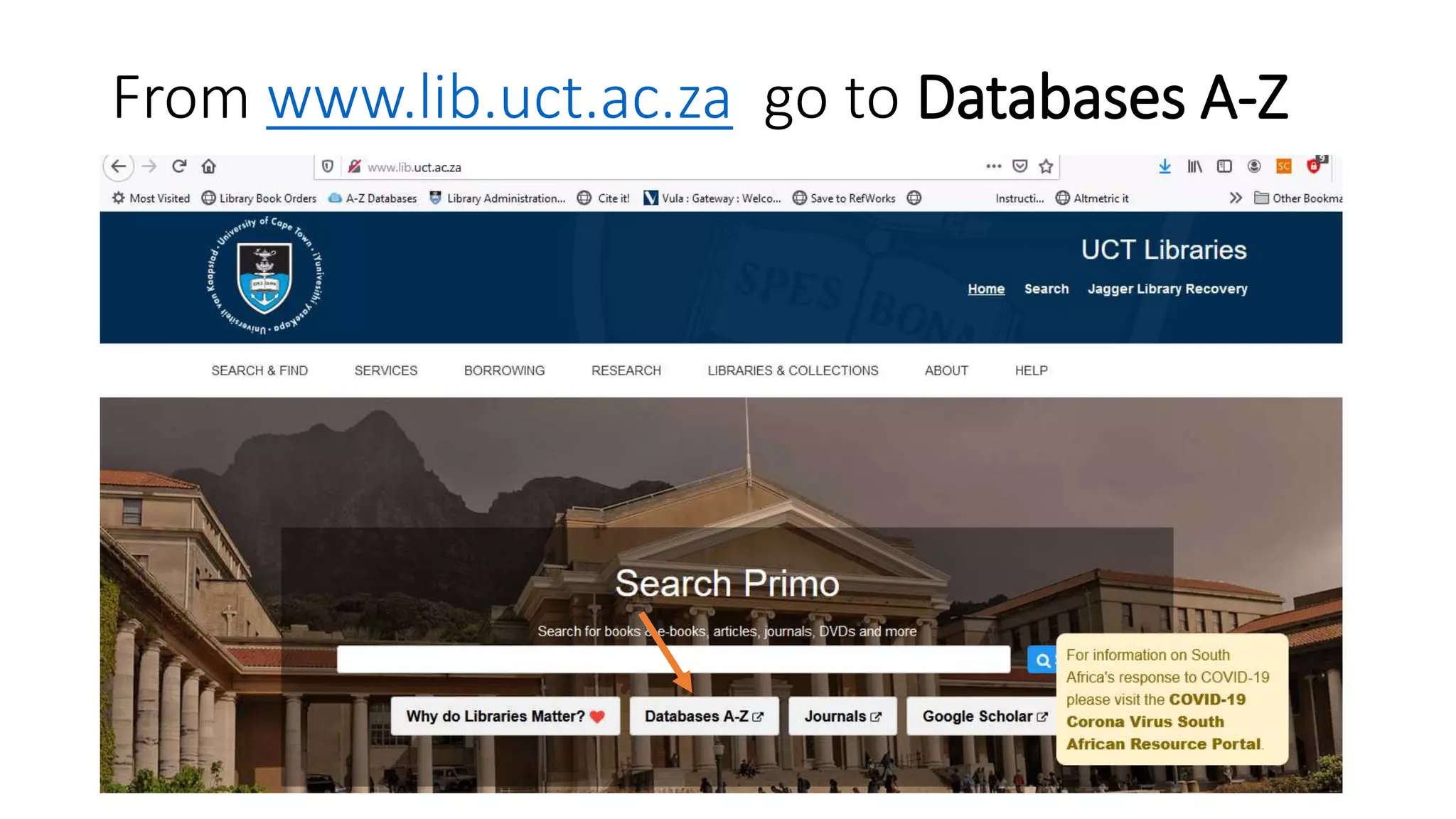 From www.lib.uct.ac.za go to Databases A-Z
 