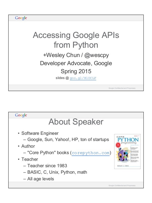 Accessing Google APIs from Python