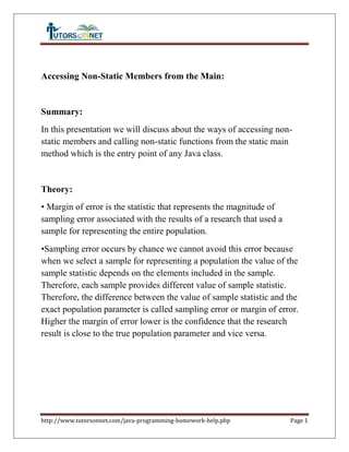 Accessing non static members from the main | PDF
