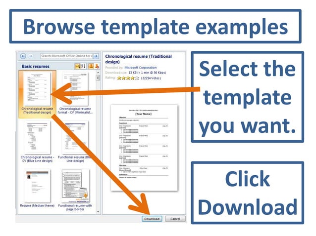 Accessing Resume Templates In Word