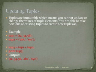 Accessing the tuples | PPT