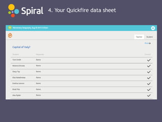 4. Your Quickfire data sheet