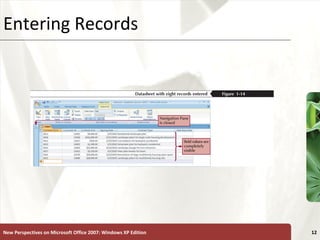 XPEntering Records
New Perspectives on Microsoft Office 2007: Windows XP Edition 12
 