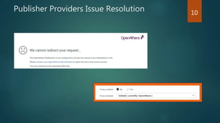 Publisher Providers Issue Resolution 10
 