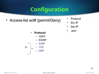 Access List. Configuration of Layer three Router Access List | PPT