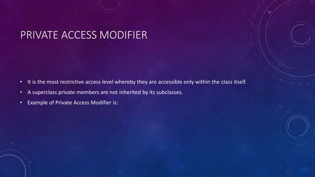Access modifier and inheritance | PPTX | Programming Languages | Computing