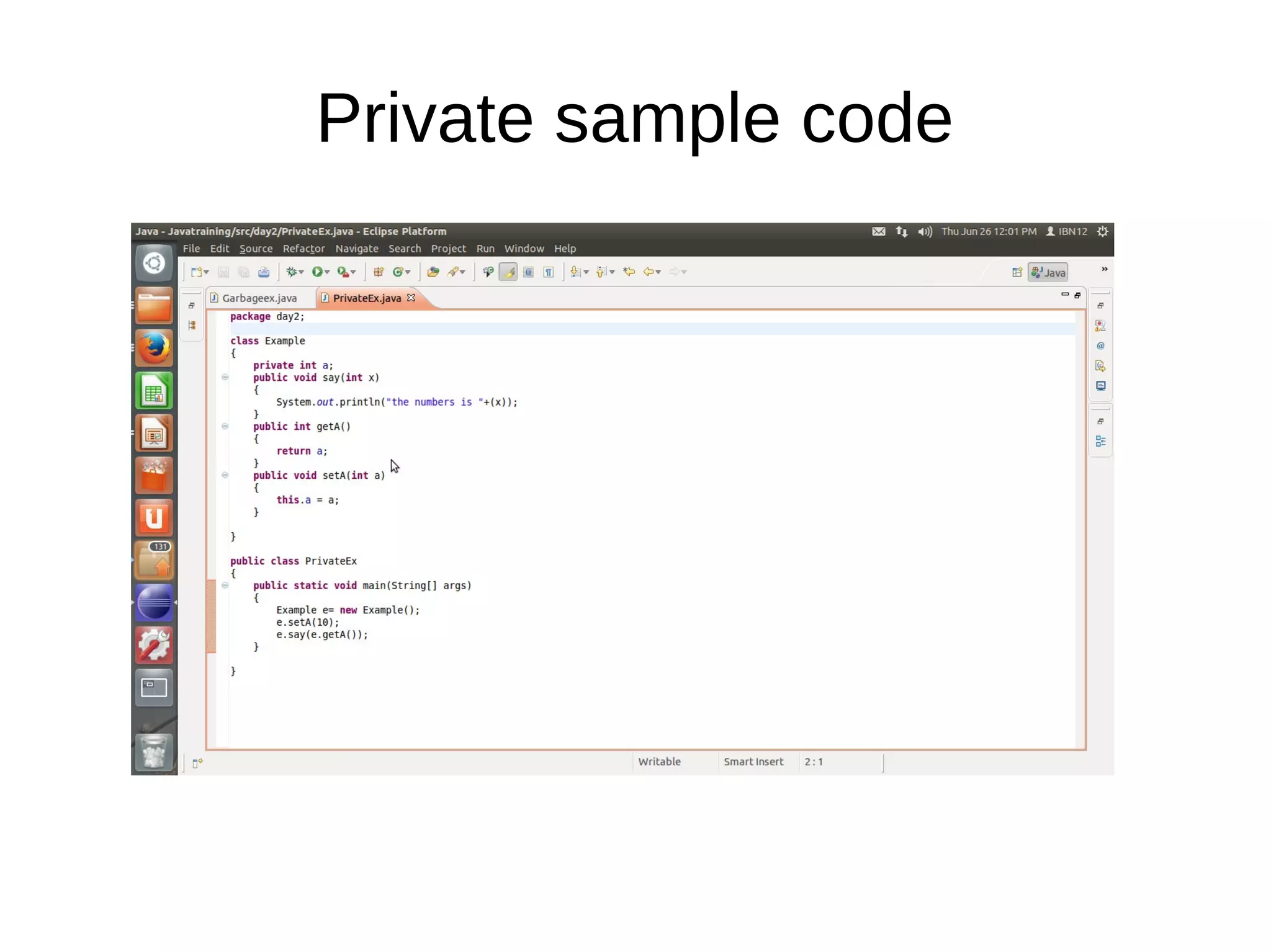 Private sample code
 
