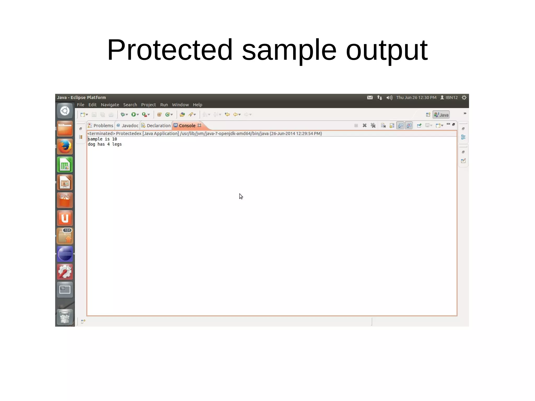 Protected sample output
 