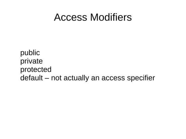Access modifiers in java | PPT
