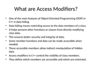 Comprehensive Guide to Access Modifiers in C++: Public, Private, and ...
