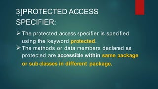 Access modifiers in java | PPT