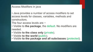 Access modifiers in java | PPT