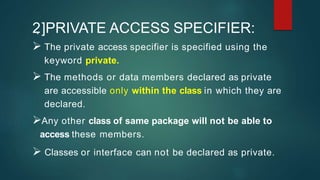 Access modifiers in java | PPT