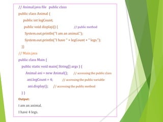Access modifiers in java | PPTX