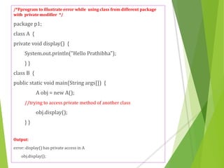 Access modifiers in java | PPTX