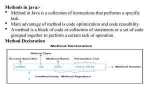 Explore Java's access modifiers, method types, and constructors with ...