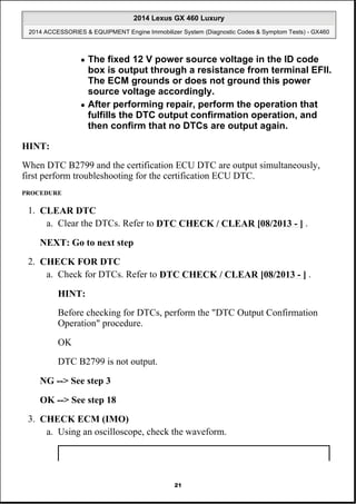 Lexus ACCESSORIES & EQUIPMENT Engine Immobilizer System (Diagnostic ...