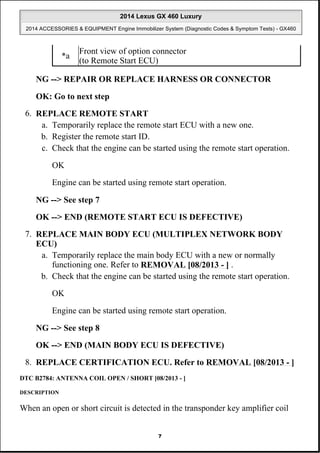 Lexus ACCESSORIES & EQUIPMENT Engine Immobilizer System (Diagnostic ...